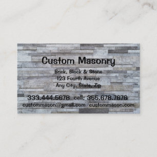 Masonry Brick, Block Stone Custom Business  Business Card