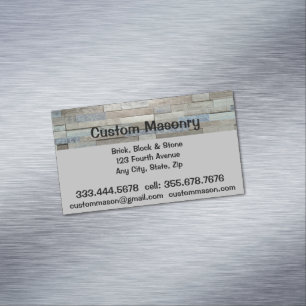 Masonry Brick, Block Stone Custom  Magnetic Business Card