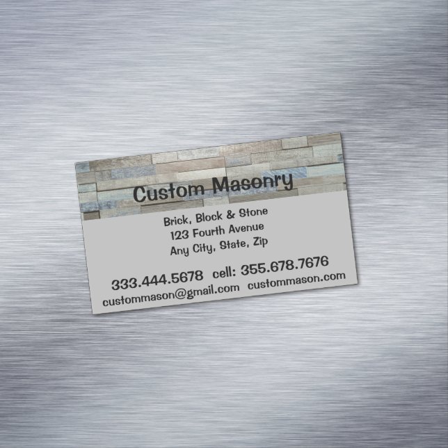 Masonry Brick, Block Stone Custom  Magnetic Business Card (In Situ)
