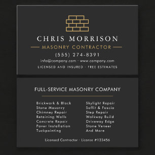 Masonry Brick Mason Business Card