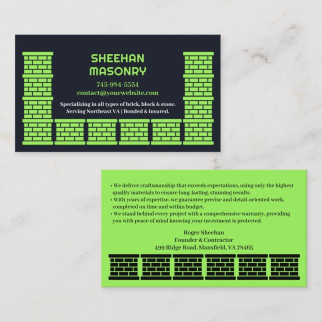 Masonry Chimney Business Card (Front/Back)