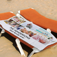 Masonry Grid 8 Photo Collage Family Beach Towel