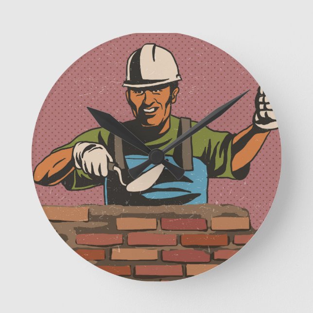 Masonry Worker    Round Clock (Front)