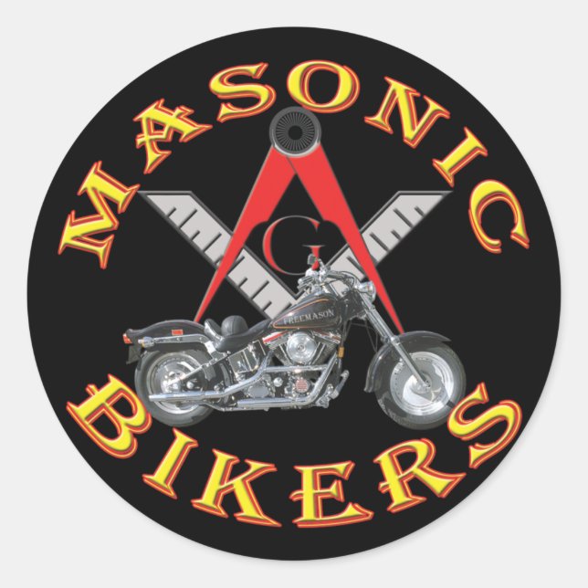 Masons Bikers Classic Round Sticker (Front)