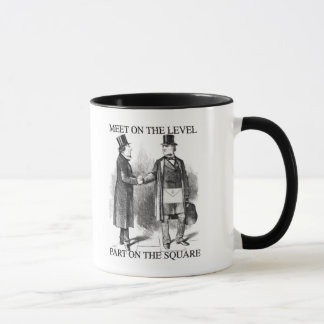 Masons meet on the level mug