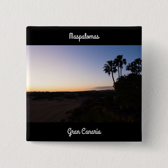 Maspalomas 2 Inch Square Button (Front)