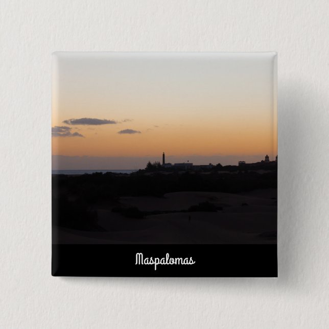 Maspalomas 2 Inch Square Button (Front)