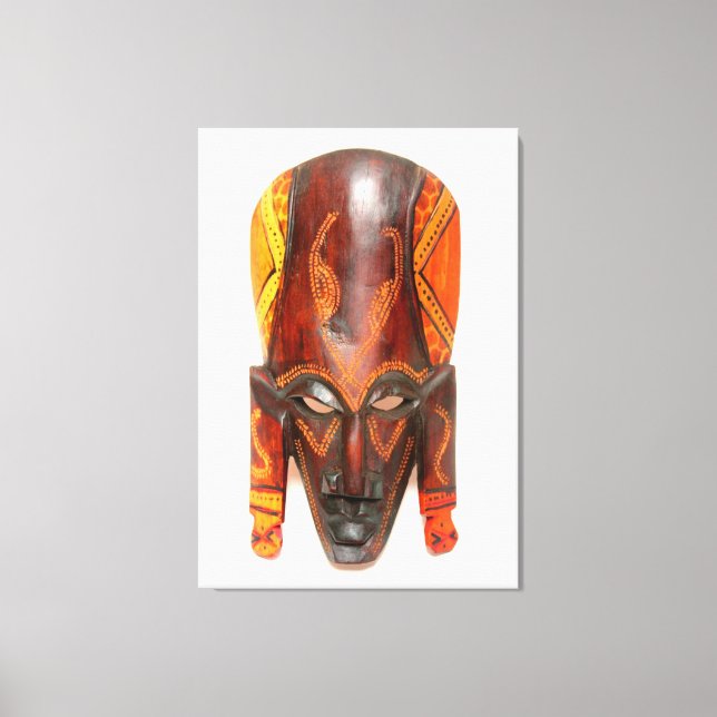 masque africain sculpté toile enveloppée (Recto)