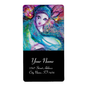 MASQUE DANS LE BLEU, noir rose