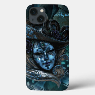 Masque de carnaval - coque ipad bleu Damas