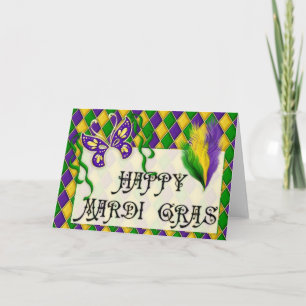 Masque de mardi gras et carte de voeux heureux de