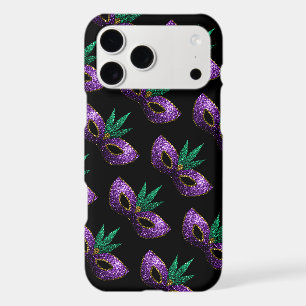 Masque de Mardi Gras Violet Vert motif paillettes