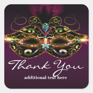 Masque de masquerade violet autocollant de fête él