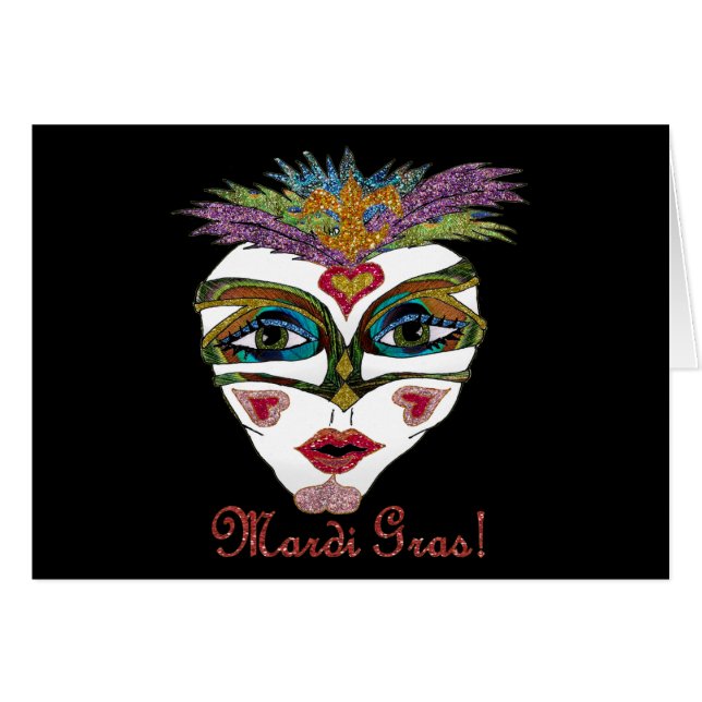 Masque de plumes de Parties scintillant Mardi Gras (Devant horizontal)