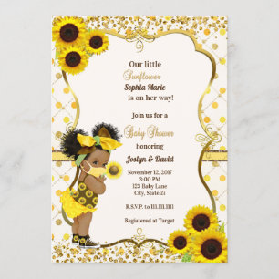 Masque de tournesol pour invitation au baby shower