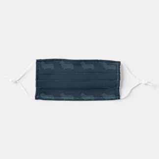 Masque de visage de silhouette de Corgi (Navy)