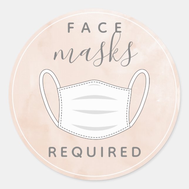 Masque de visage rose Watecolor requis étiquette (Devant)