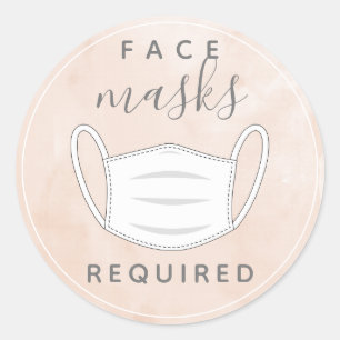 Masque de visage rose Watecolor requis étiquette