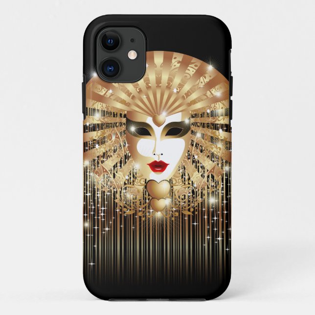 Masque d'or Mardi Gras iPhone 5 Coque (Dos)