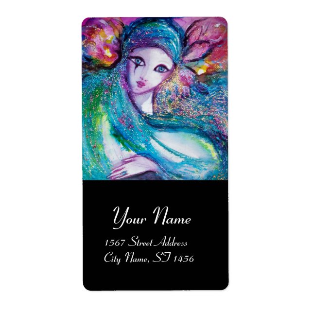 MASQUE EN BLEU, noir rose (Devant)