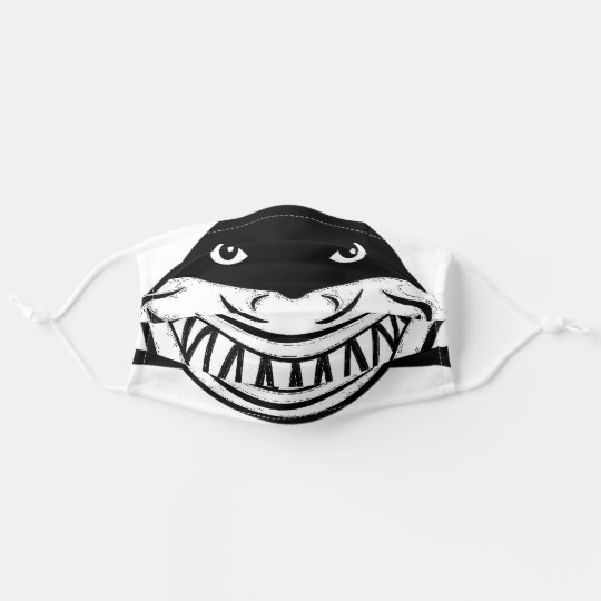 Masque En Tissu Le Sourire Des Requins Du Monster Noir Et Blanc Zazzle Ca