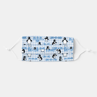 Masque En Tissu pingouin mathématique noir