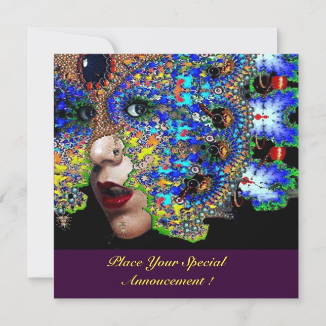 MASQUE ÉPHÉMÉRALE Invitation de la balle Masquerad (Devant)