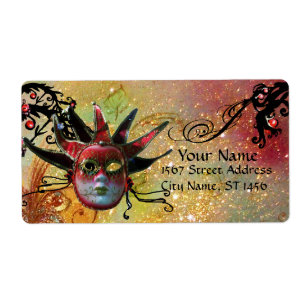 MASQUE JESTER NOIR ET ROUGE, Fête Mascarade Jaune
