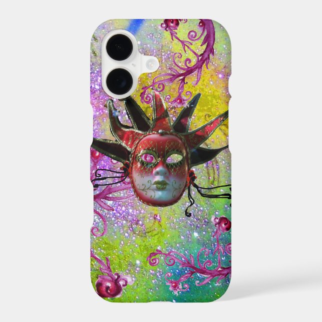 MASQUE JESTER ROUGE NOIR Mascarade violet vert (Verso)