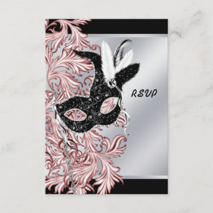 Masque noir rose RSVP pour soirée masquée rose et 
