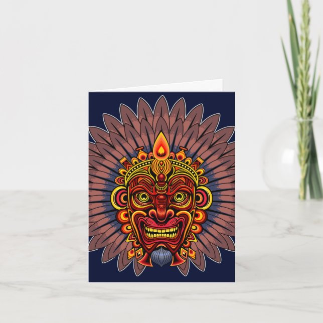 Masque rituel du roi guerrier tribal (Devant)
