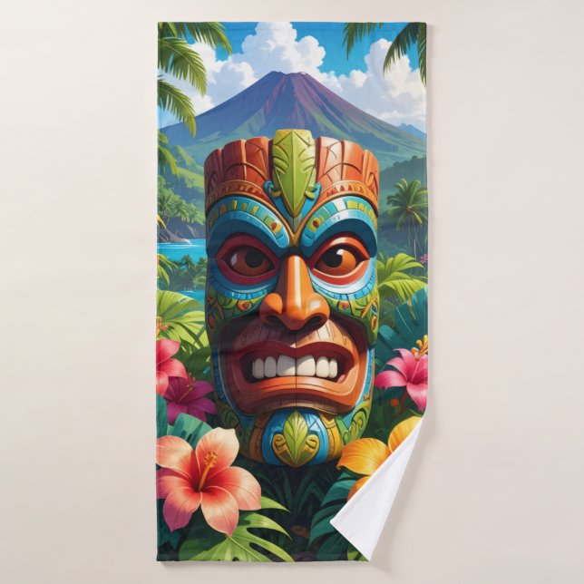 Masque Tiki (Serviette de bain)