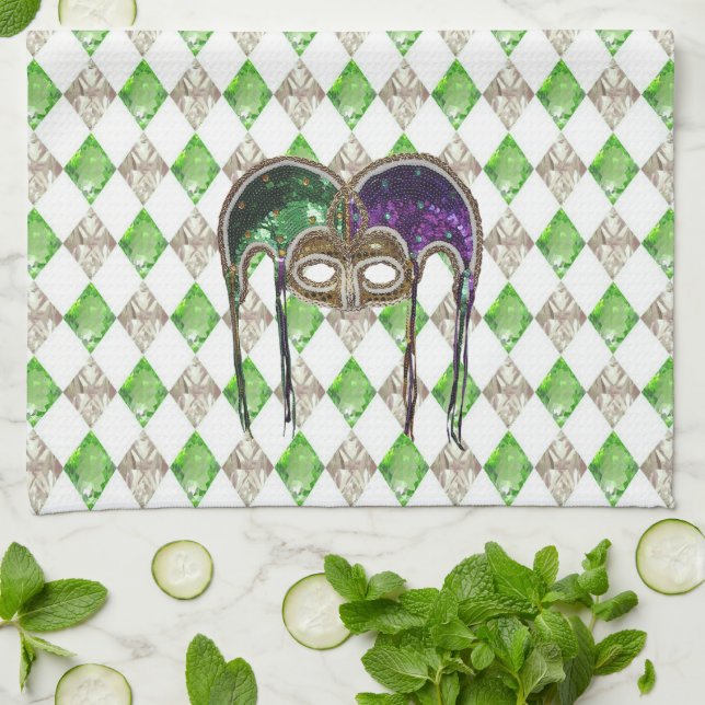 Masque une Paillette Kitchen Towel (Folded)