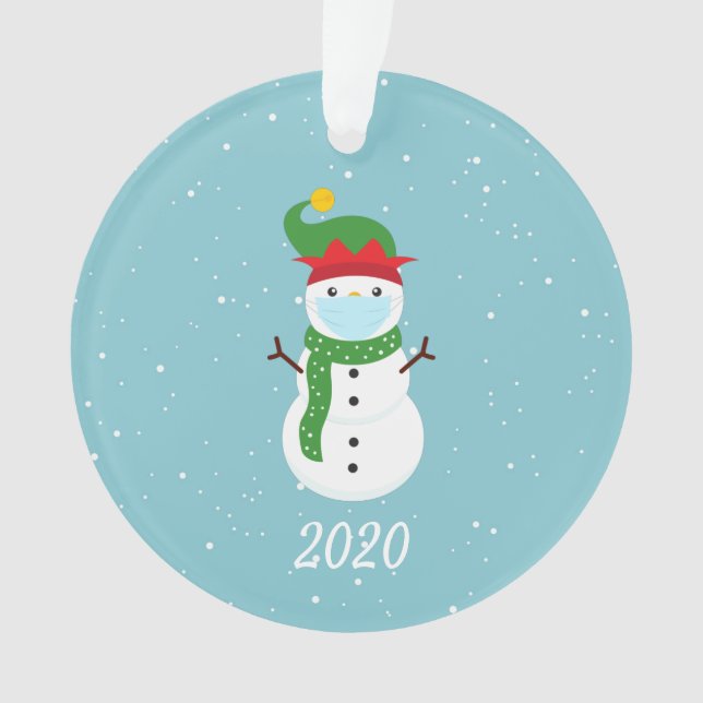 Masque Visage de Noël Snowman 2020 Quarantine (devant)