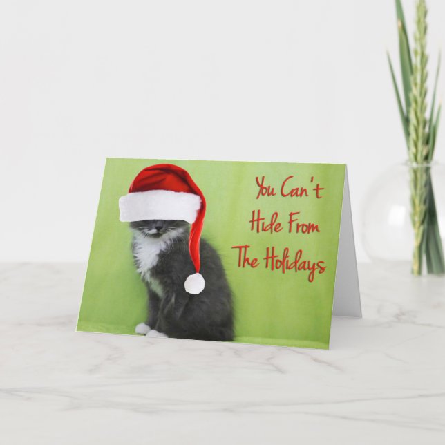 Masquer de la carte de Noël du chat férié (Devant)