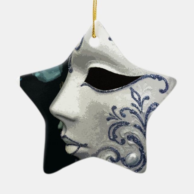 MASQUERADE 2 (blue) Ceramic Ornament (Front)