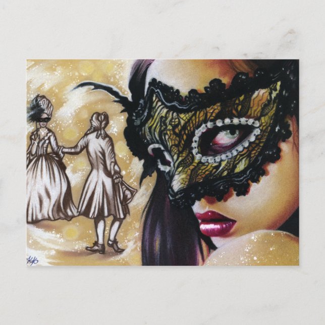 Masquerade Ball imaginaire art carte postale (Devant)