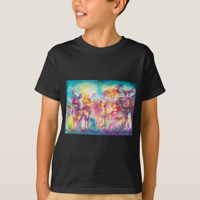 MASQUERADE BALL,Mardi Gras Masks,Dance,Music T-Shirt (Front)