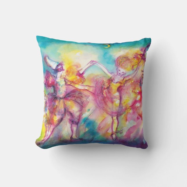 MASQUERADE BALL,Mardi Gras Masks,Dance,Music Throw Pillow (Front)