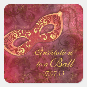 Masquerade Ball Mardi Gras Party Envelope Seal