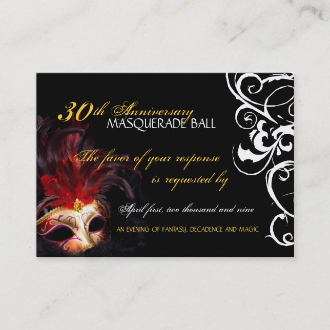Masquerade Ball - Mini Reply Cards (Front)