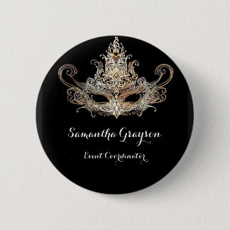 Masquerade Ball Name Badge 2 Inch Round Button
