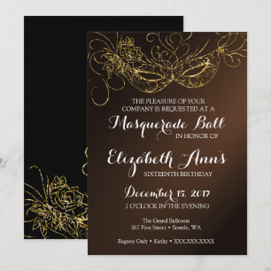 Masquerade Ball Party Invitation 5x7