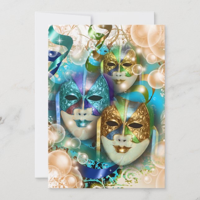 Masquerade birthday masked theme PERSONALIZE Invitation (Front)