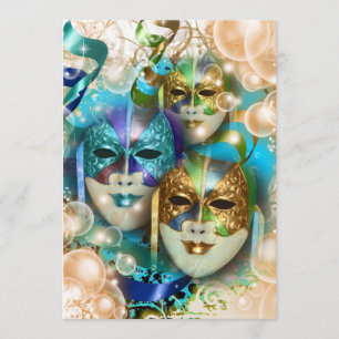 Masquerade birthday masked theme PERSONALIZE Invitation