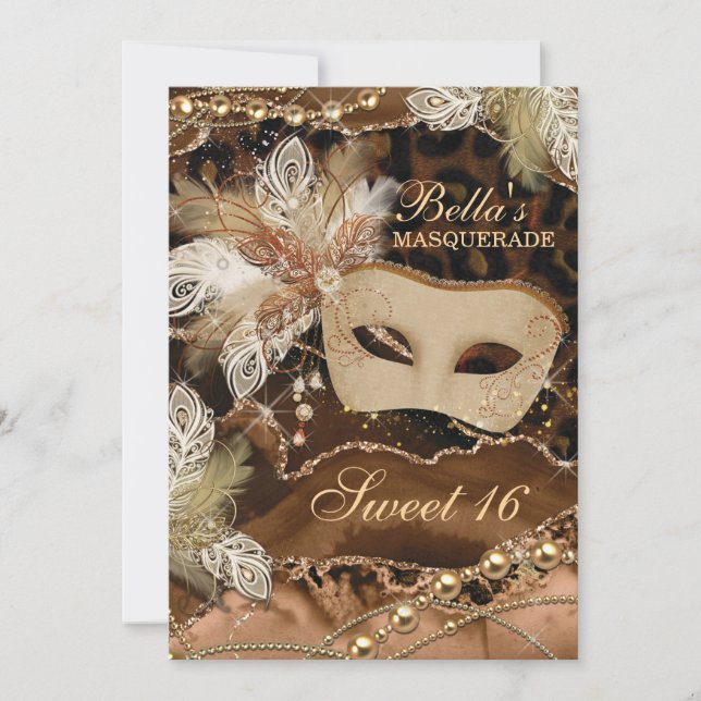 Masquerade Birthday Party Invitations (Front)