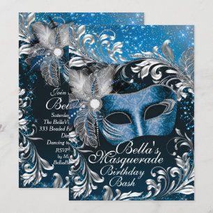Masquerade Birthday Party Invitations