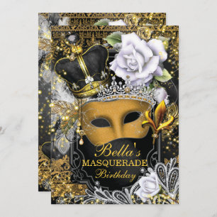 Masquerade Birthday Party Invitations