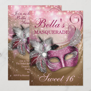 Masquerade Birthday Party Invitations