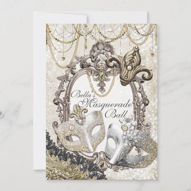 Masquerade Birthday Party Invitations (Front)